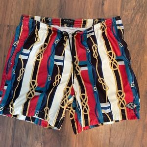 Pac Sun Vintage Style Swim Shorts Trunks XL